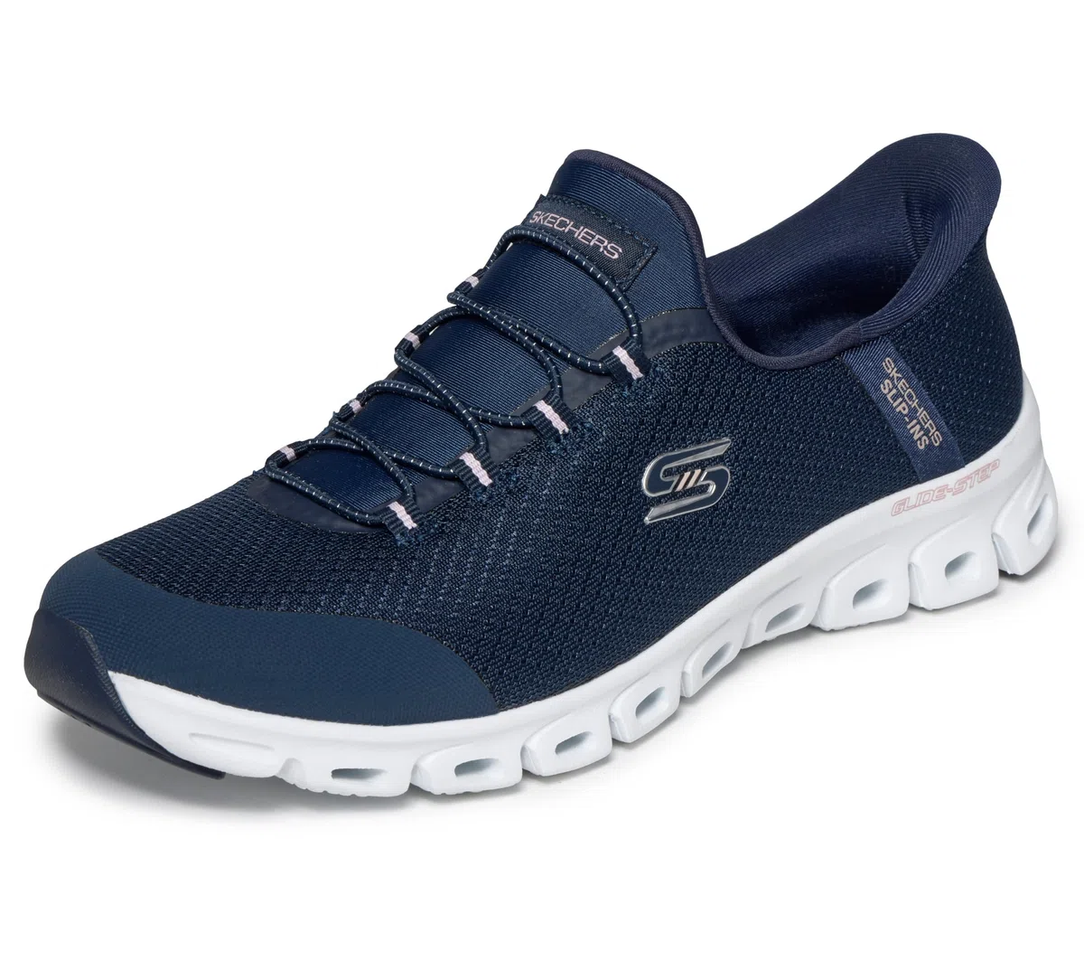 Skechers Mujer Glide-Step Pursuit Slip-In Entrenador | Casual, Slip-ins, Glide-Step, espuma viscoelástica refrigerada por aire, lavable a máquina, vegano