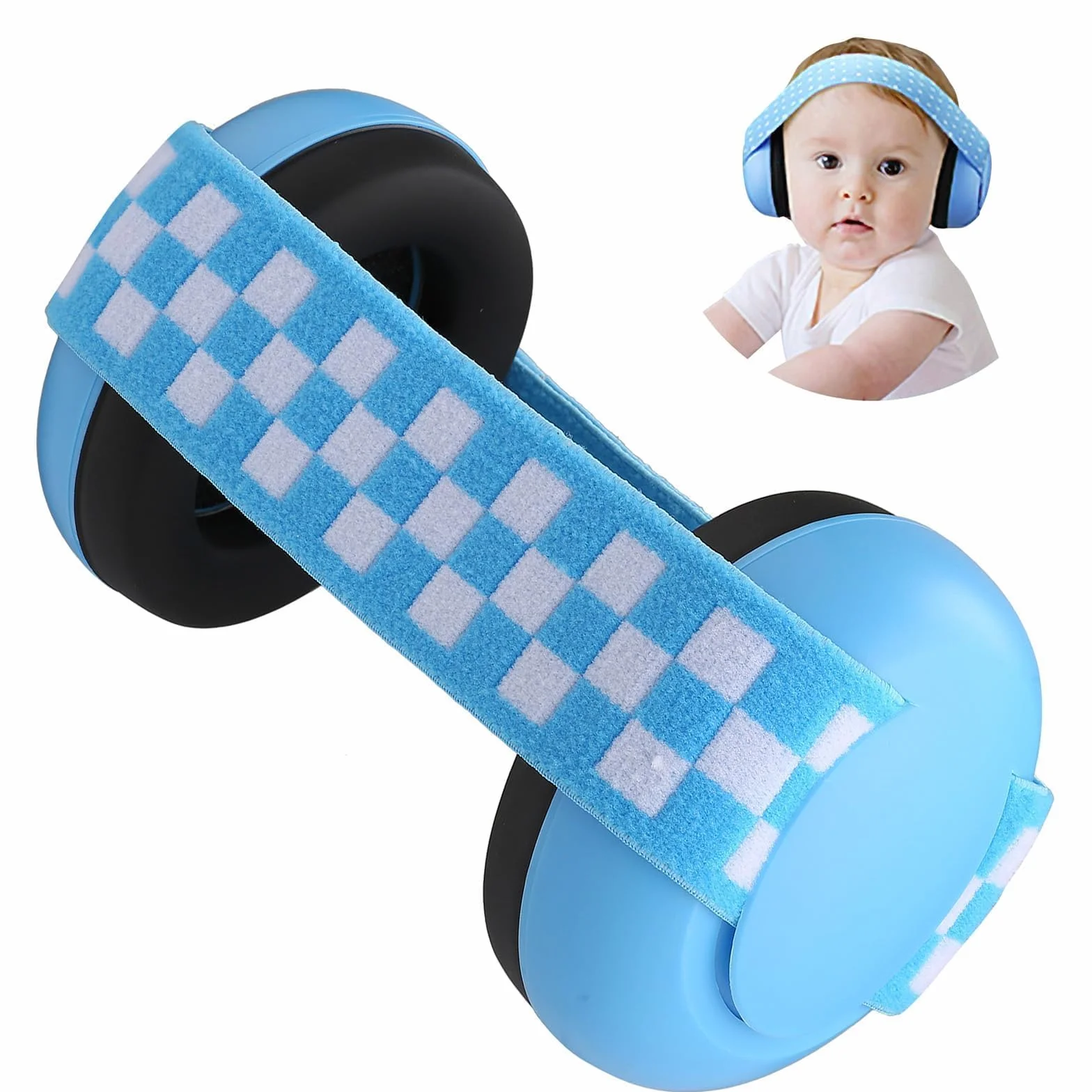 Orejeras Insonorizadas Ajustables para Protección Auditiva de Bebés (3 Meses a 2 Años), Azul