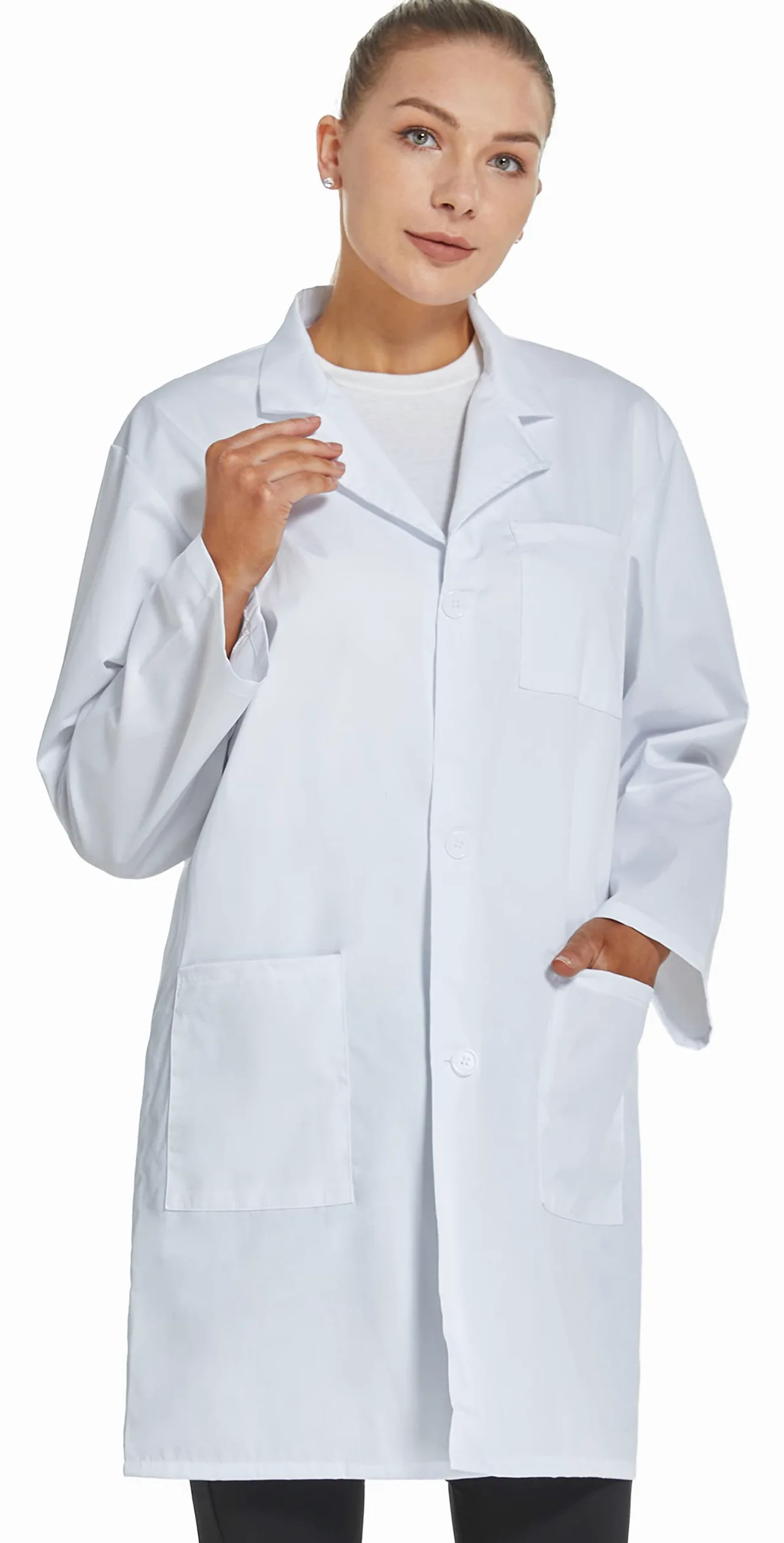 VOGRYE Professional Lab Coat chamarra de laboratorio para hombre Unisex adulto (Pack de 1)