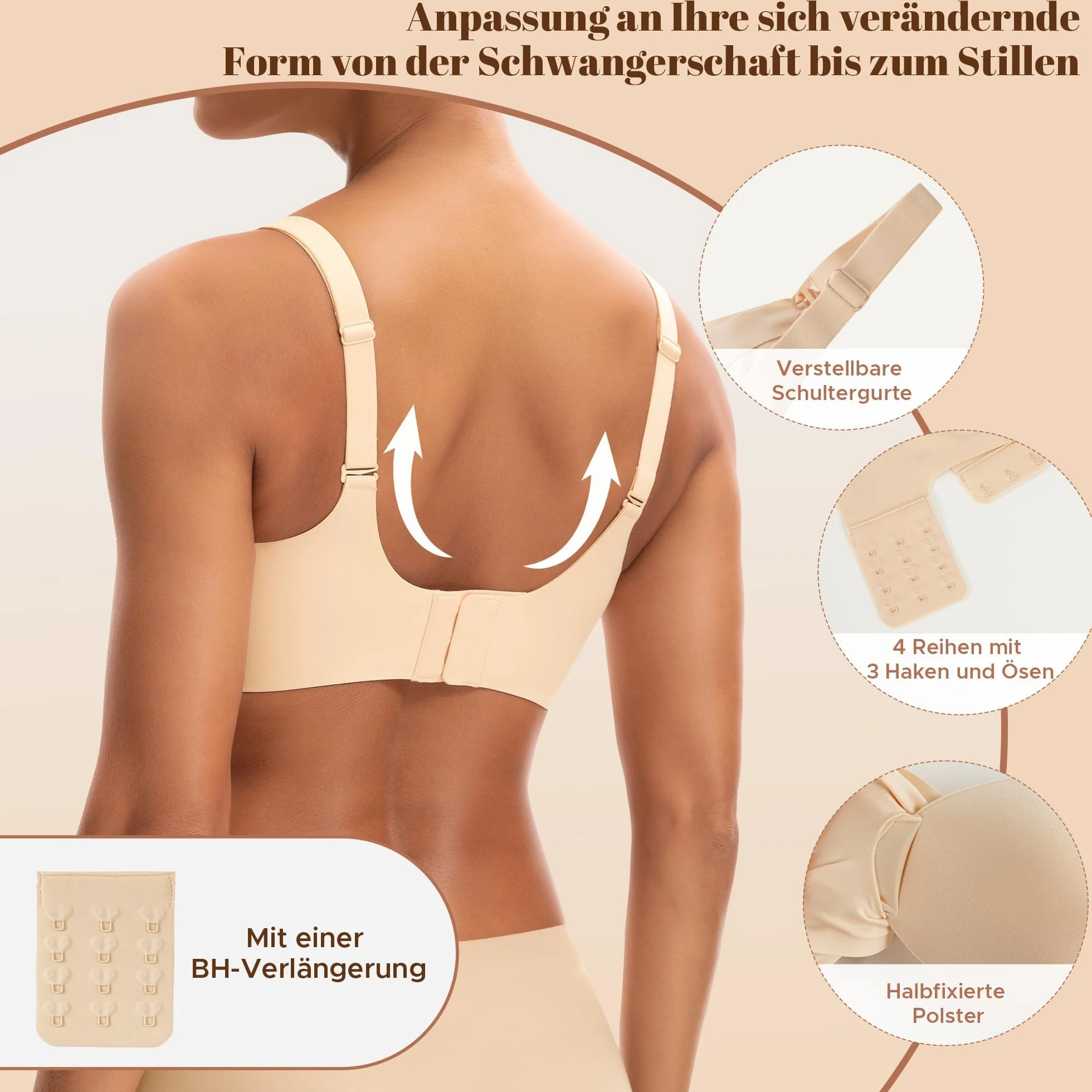 INNERSY Sujetador de Lactancia de Maternidad sin Aros Cómodo Sujetadores con Relleno sin Costuras
