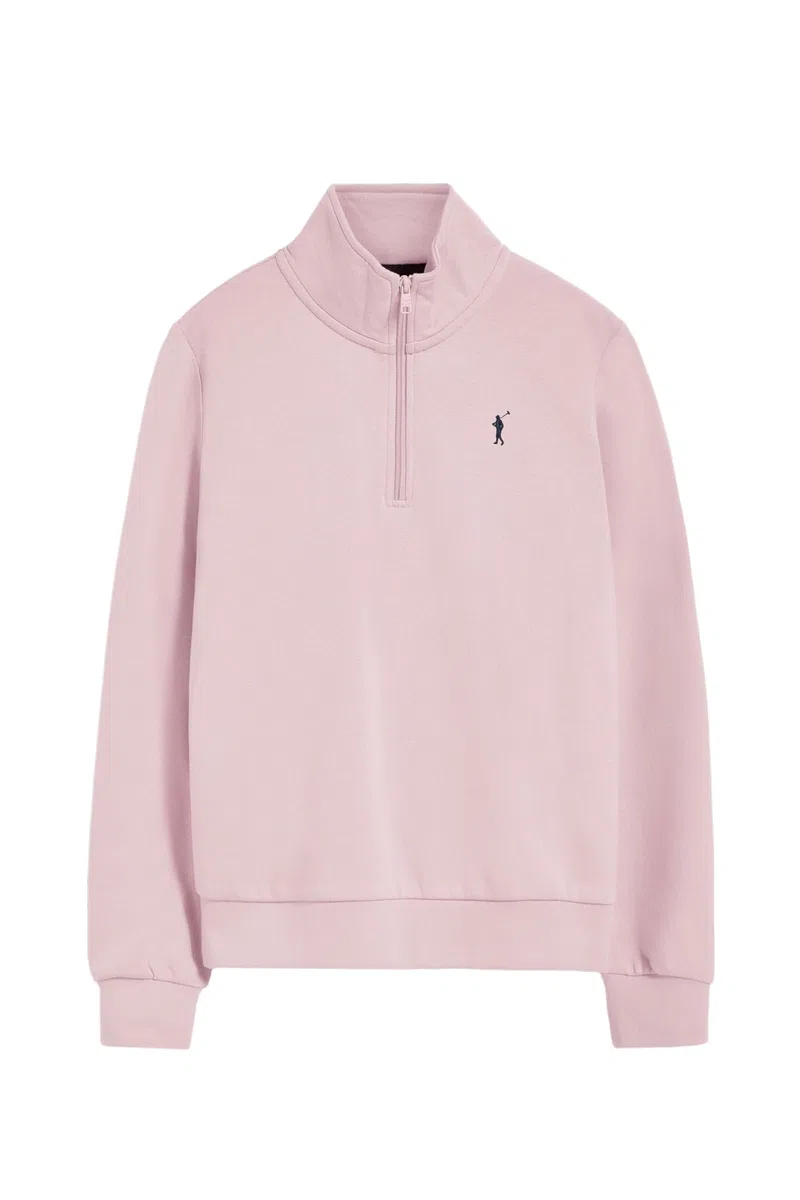 Polo Club Sudadera para Mujer con Cierre de Media Cremallera 100% Algodón - Sweatshirt Manga Larga con Logo