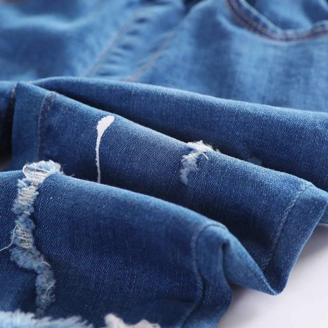 KIDSCOOL SPACE Vaquero Rasgado para bebé, Pantalones de Mezclilla Desgastados con Cintura elástica para niños pequeños