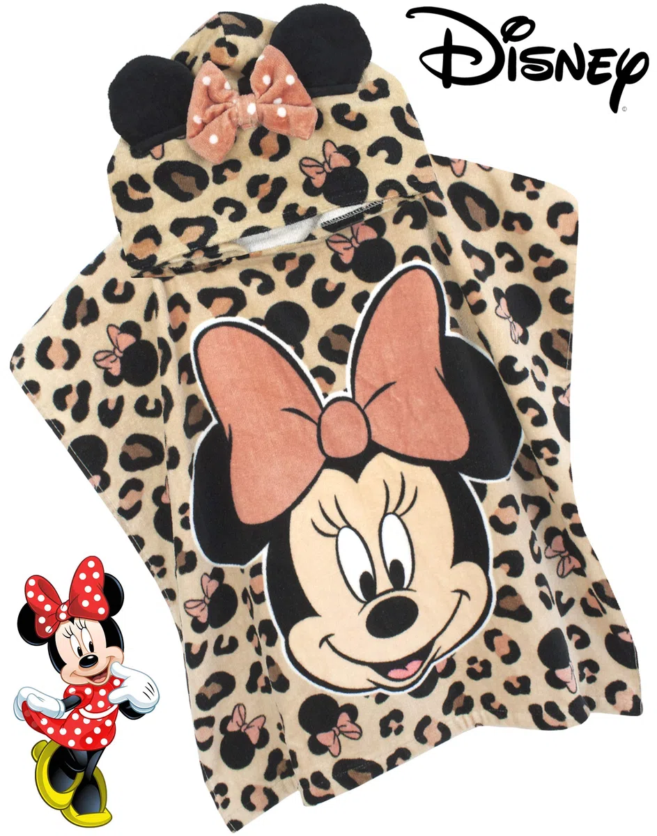 Disney Poncho de Toalla para niña Minnie Mouse | Regalo de Bata con Capucha
