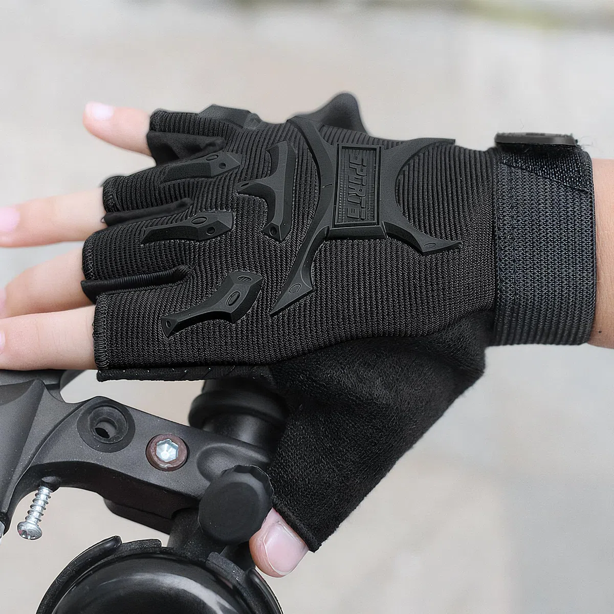 Guantes de Ciclismo de Medio Dedo para Niños, Guantes Deportivos Antideslizantes, Negro, Talla Única