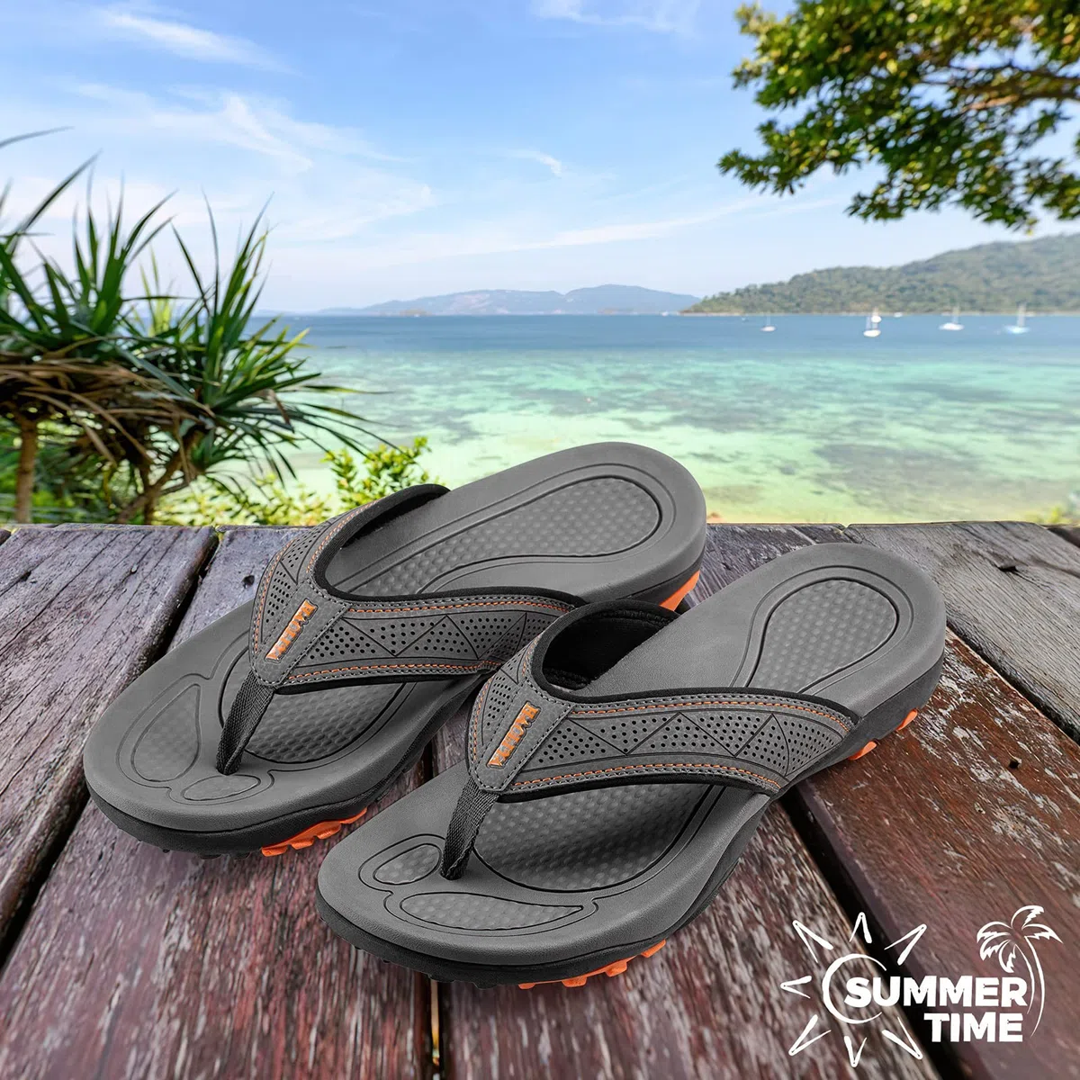 HAOLIRA Chanclas de Hombre para la Playa Piscina Sandalias Soporte Arco Verano Antideslizante Interior Exterior Zapatos