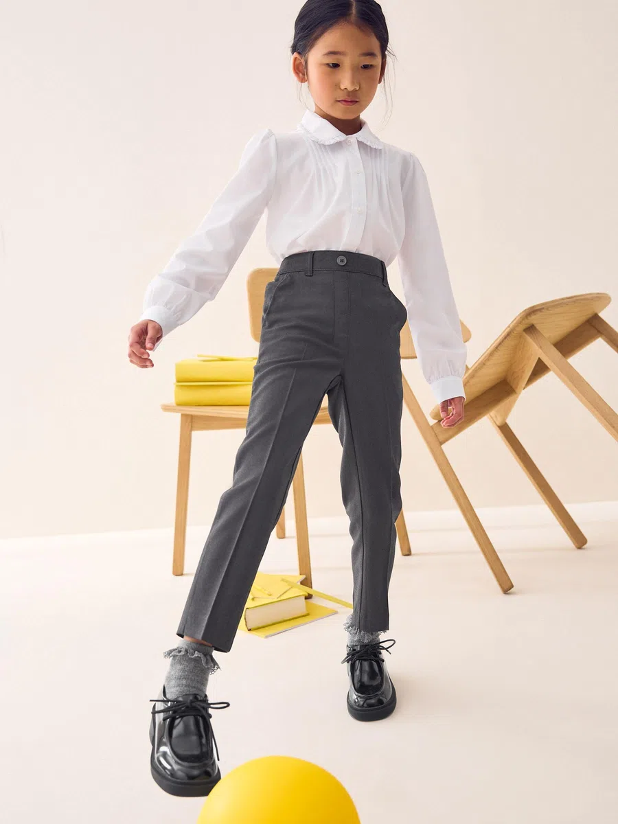 NEXT Niñas Pantalones Escolares sin Cierres con Parte Delantera Lisa