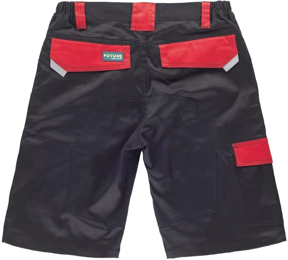 WORKTEAM Pantalón Corto de Trabajo, Tejido Elástico Combinado, Multibolsillos, Refuerzo en Culera y Detalles Reflectantes, Bermuda. Unisex