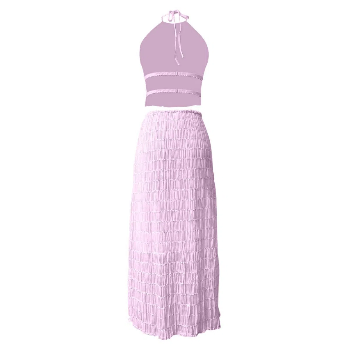 Vestido de verano 2026 elegante de gasa plisada con cuello y cuentas de madera para mujer, vestido de invitada de boda, vestido de fiesta