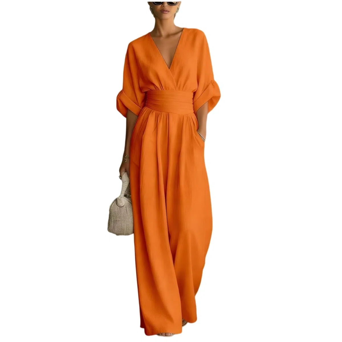 Genérico Mono de verano para mujer 2026, con cintura ajustada y bolsillos, tallas S-5XL, ideal para la mayoría de las ocasiones, como fiestas y vacaciones.
