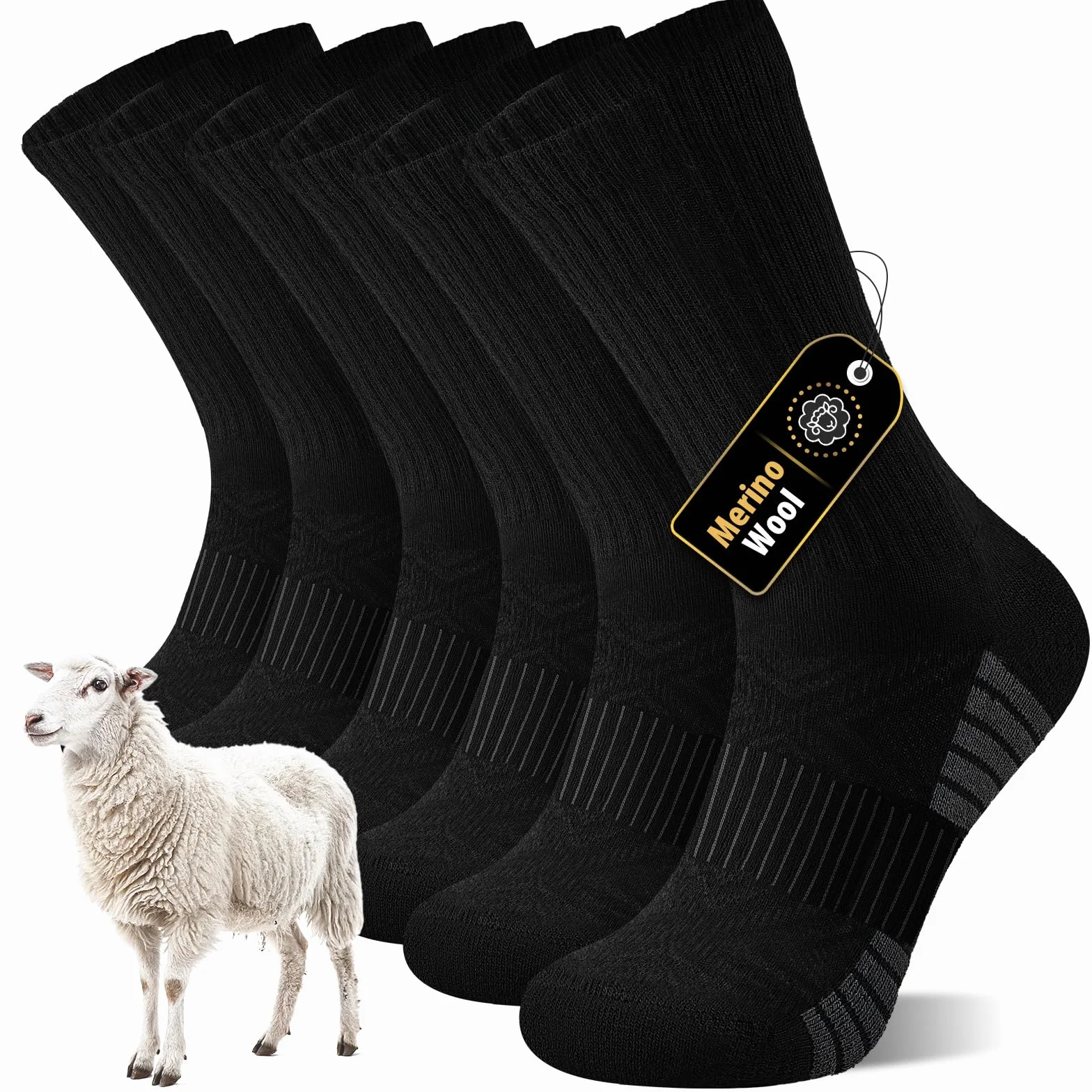 Calcetines de merino para hombre y mujer, 3 pares, térmicos transpirables, invierno, suaves para senderismo