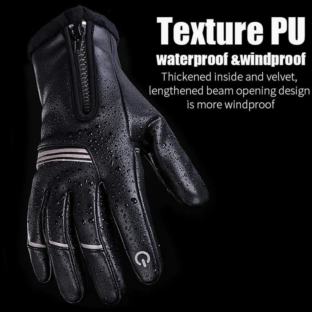 Guantes de motocicleta, guantes de motocicleta, guantes de ciclismo de invierno, piel sintética, forro polar térmico, pantalla táctil, guantes de motocicleta, guantes de ciclismo, guantes de