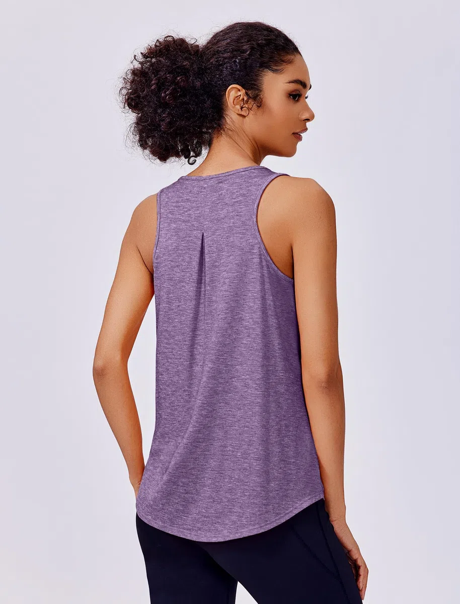 PINSPARK - Paquete de 2 Camiseta Deportiva sin Mangas para Mujer, para Yoga, Deportes, Secado rápido, sin Mangas, Espalda Cruzada, Camiseta Deportiva de Verano, Transpirable, para Correr, Gimnasio
