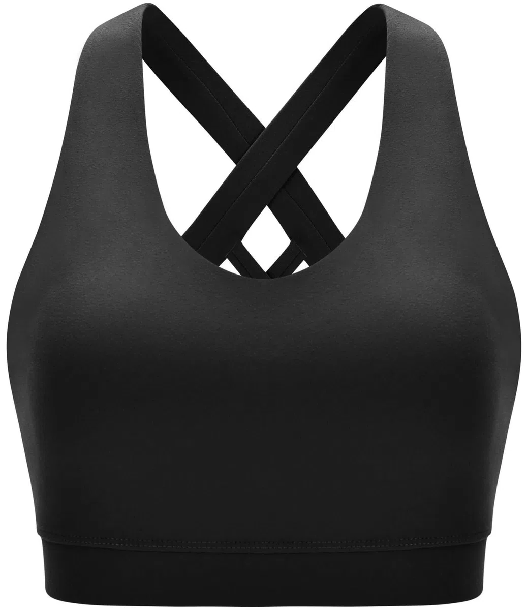 Sujetador Deportivo Mujer Sujetador Deportivo De Apoyo For Mujer, Copas Extraíbles Con Tirantes Acolchados Y Espalda Cruzada Sujetador Gimnasio(Black,M)