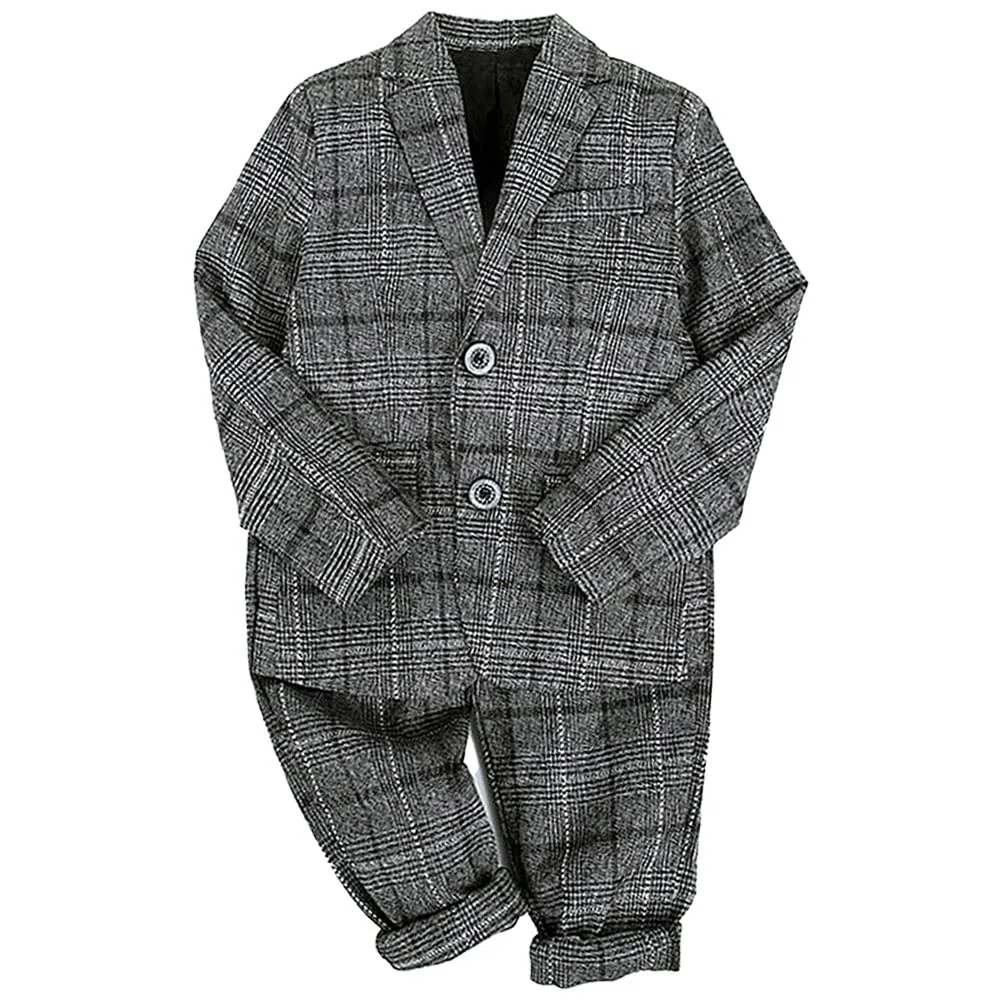 Traje Niños Boda y Ceremonia Vestido Formal Conjunto de Dos Piezas Blazer y Pantalones de Primavera y Otoño