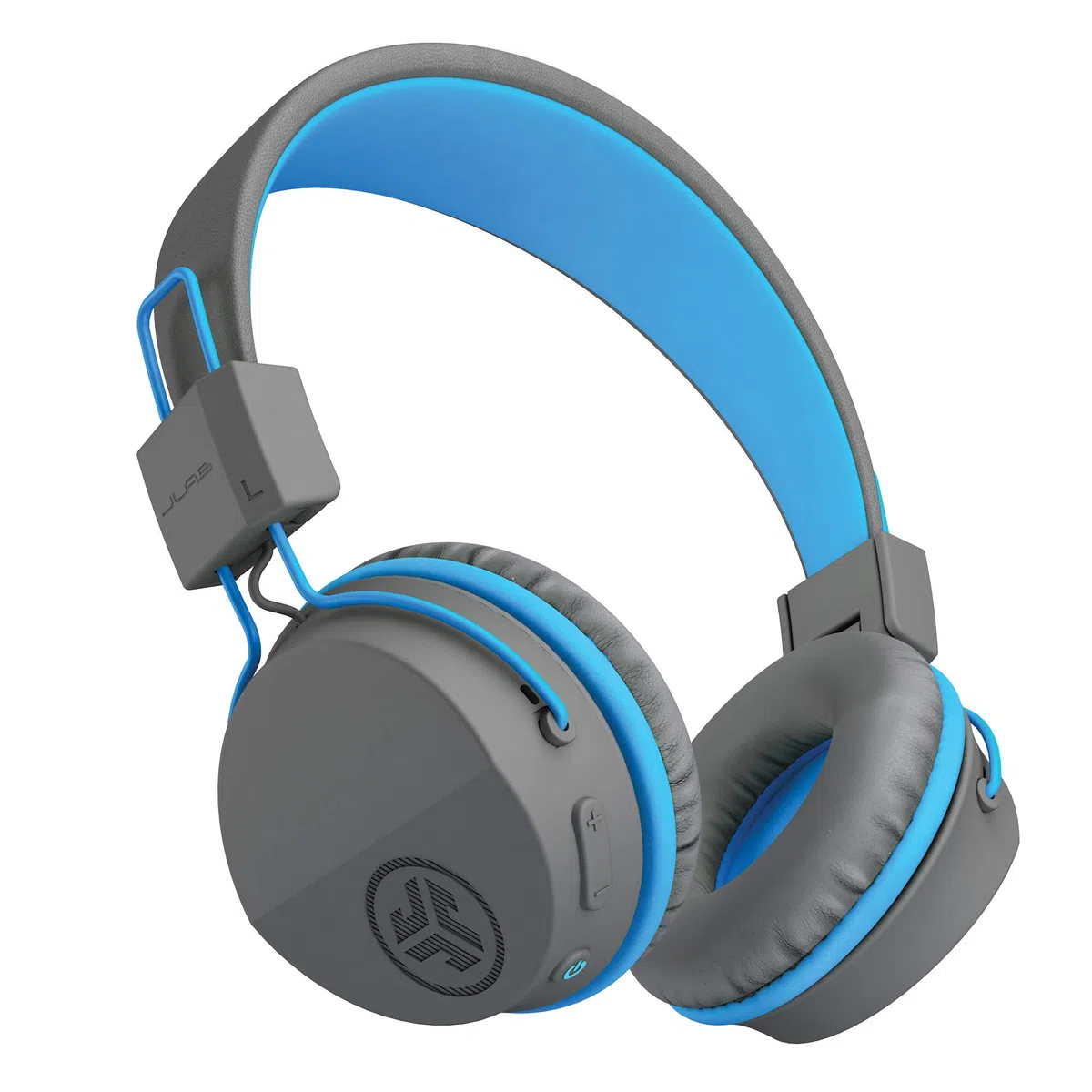 JLab JBuddies Studio - Auriculares Bluetooth para Niños con 24 Horas de Duración de la Batería, Over Ear Auriculares Niños con Kid Safe Limitador de Volumen y Micrófono (Azul)