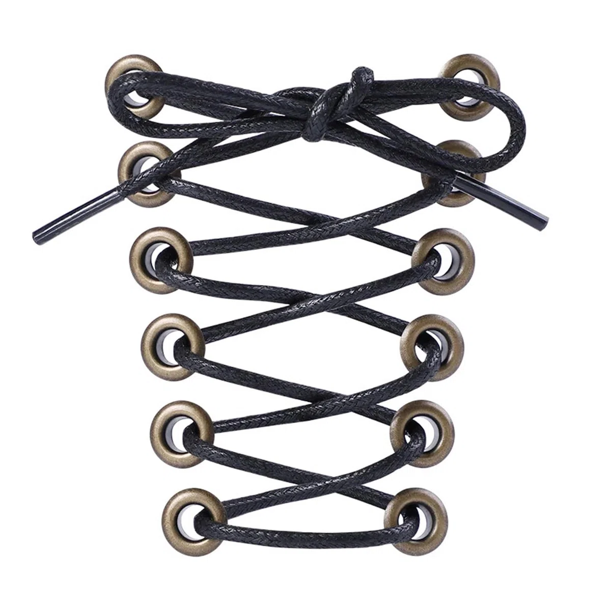 Cordones de zapatos planos, 1 par de cordones encerados de algodón, botas redondas, cordones for hombres, cordones redondos Oxford(Beige,120cm)