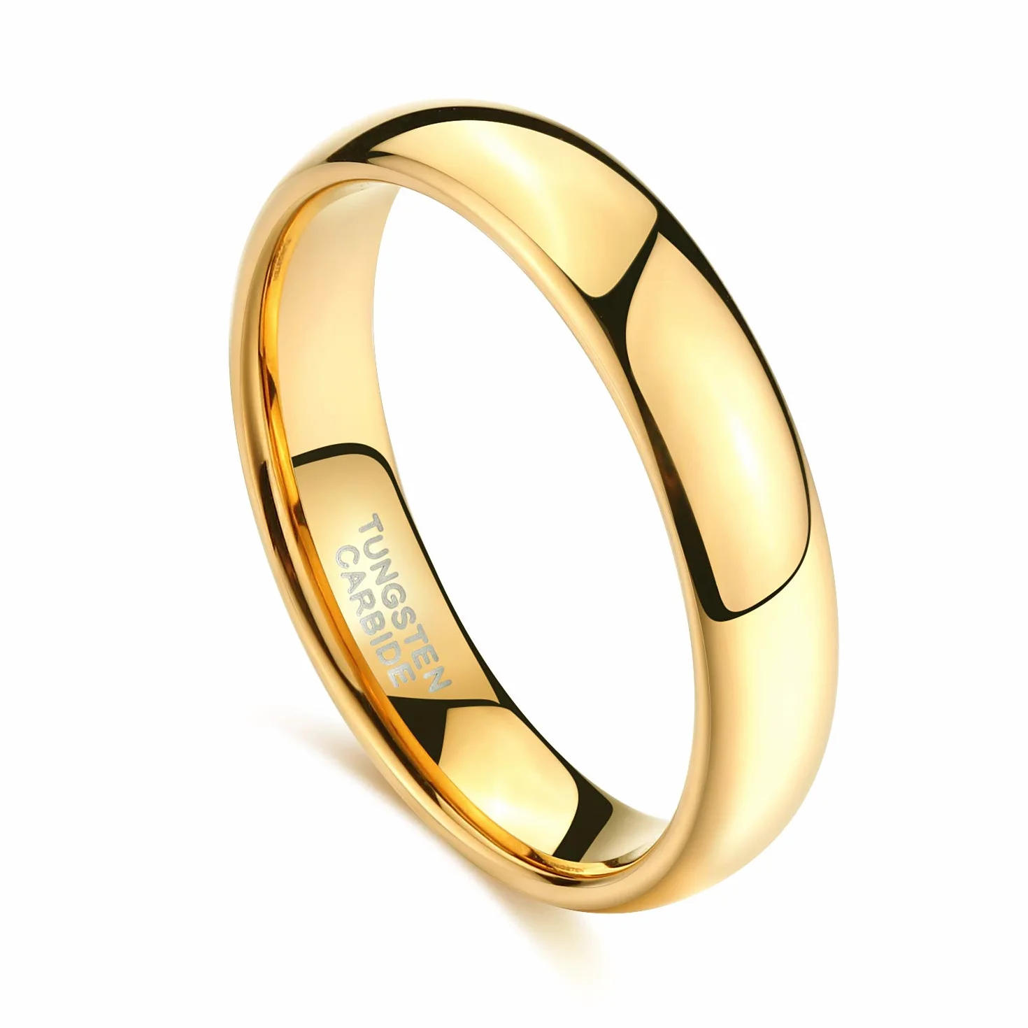 Zakk - Anillo para hombre y mujer, de oro pulido, de tungsteno, alianza, anillo de compromiso para boda, promesa, anillos de 2 mm, 4 mm, 6 mm, 8 mm, talla 47 – 75