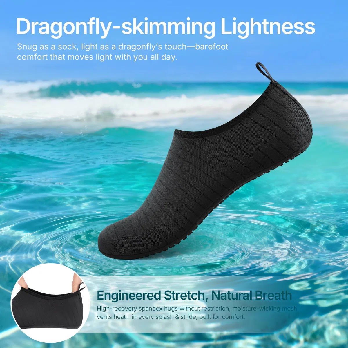 Tanamo Zapatos de agua para mujeres y hombres, calcetines acuáticos de secado rápido, natación, playa, descalzo, yoga, ejercicio, accesorios deportivos, piscina, camping, imprescindibles para adultos