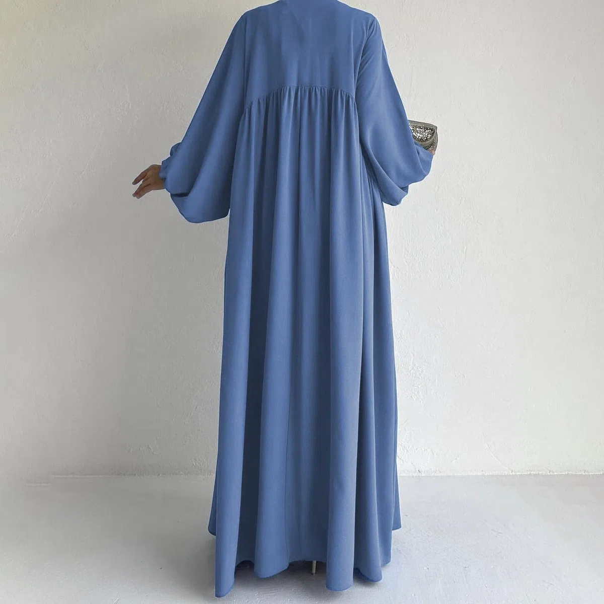 Ramadán Vestido Mujer Abaya Musulmana Largo Suelto juego de 2 piezas Ropa Islámico Kaftan Khimar Islámico Musulmana de una Pieza para Mujer
