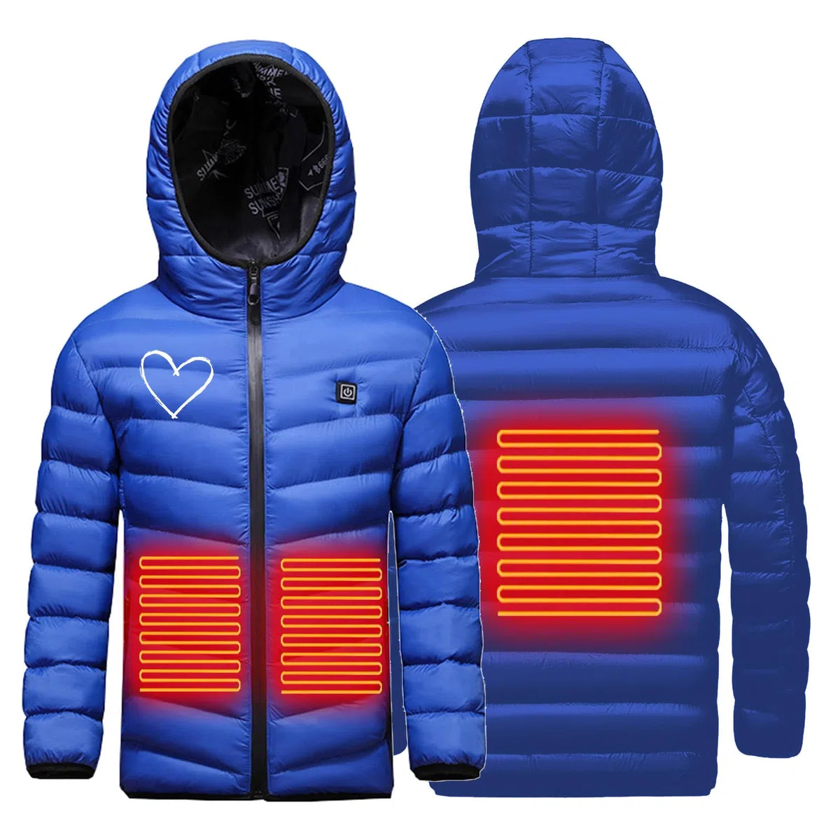 Chaqueta Calefactable Niños, Abrigo Calefactable Eléctrico USB 3 Temperaturas Ajustables, Lavable Ropa de Plumón Calefactor de Invierno para Pesca, Caza y Esquí Recargable Chalecos Cálidos