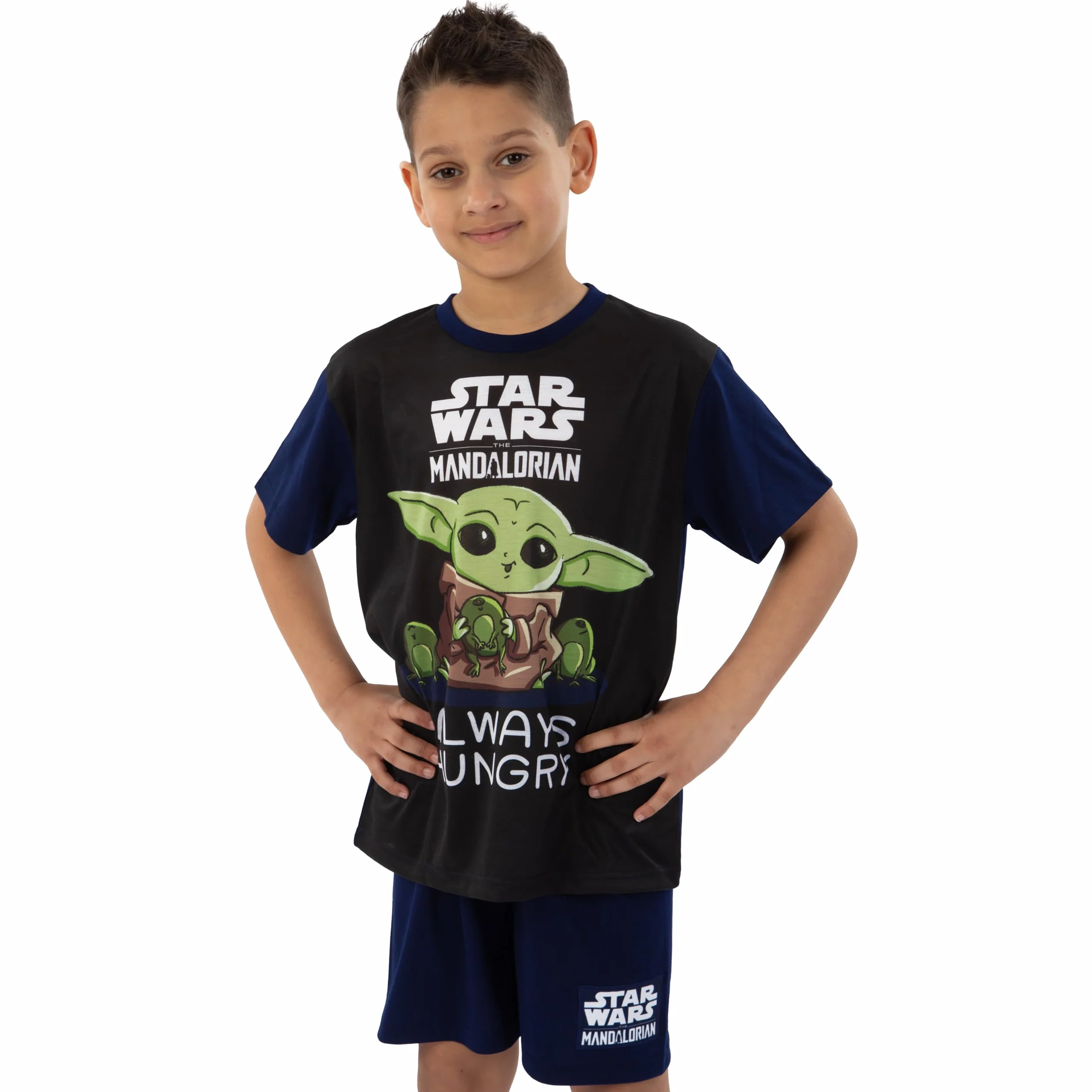 Star Wars Pijama, Pijama Niño De Grogu, Pijamas Chulos Manga Corta The Mandalorian, Pijamas Niño Verano De Grogu