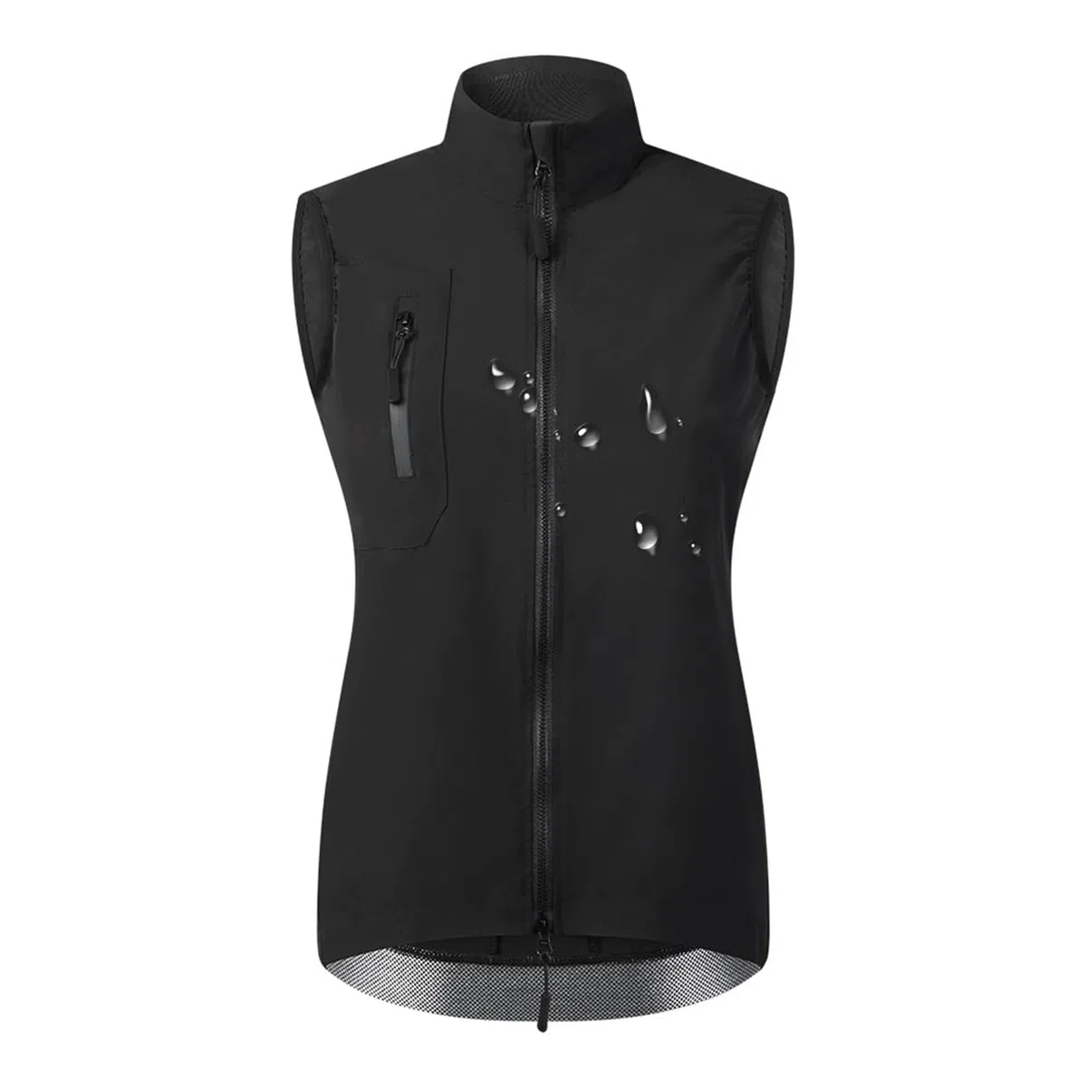 Chaleco Ciclismo para Mujer, Chaleco sin Mangas a Prueba Viento, Cuello Alto, Chaleco Ligero para Correr, Chaleco de Ciclismo, Chaleco de Viento a Prueba Viento,Black-XS