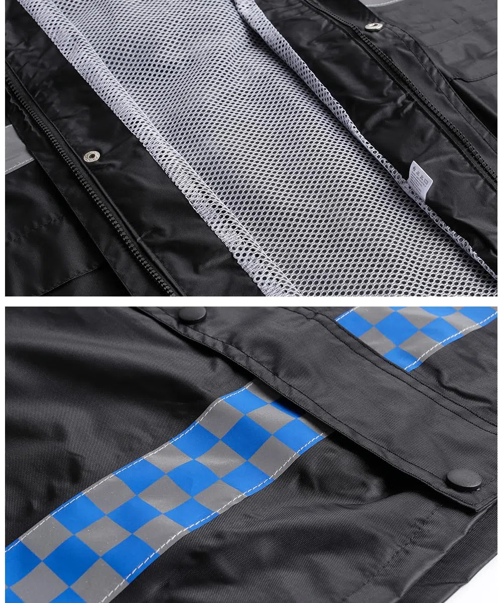 Traje de Lluvia para Hombre Impermeable Chaqueta Impermeable con Capucha Pantalones de Lluvia Exterior Cintas Reflectantes para Deportes al Aire Libre