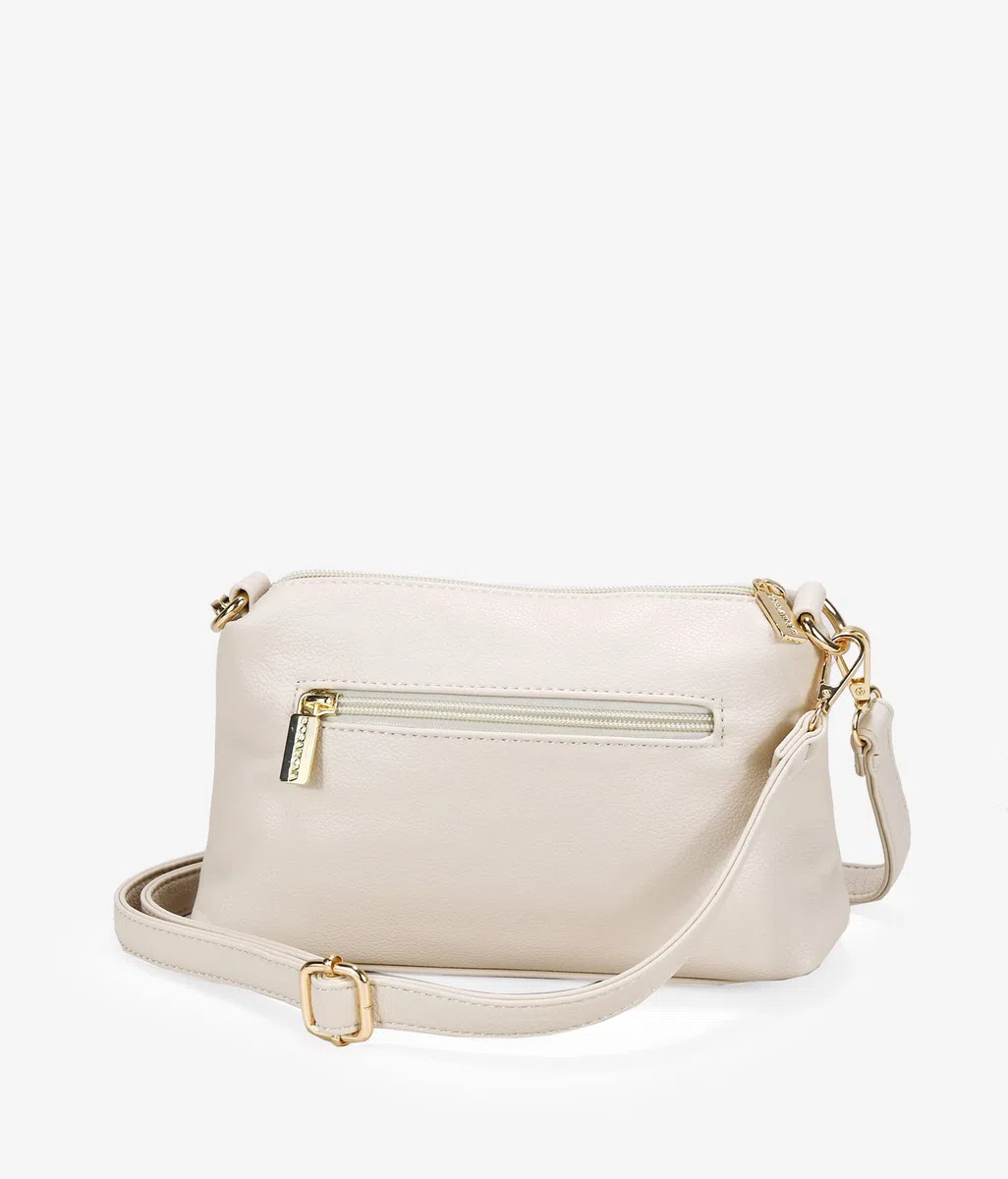 BOSANOVA Bolso de hombro mediano con detalle de logo en la parte frontal, asa de hombro y también con asa de cruzar extraíbles. Cierre con cremallera. BEIGE U