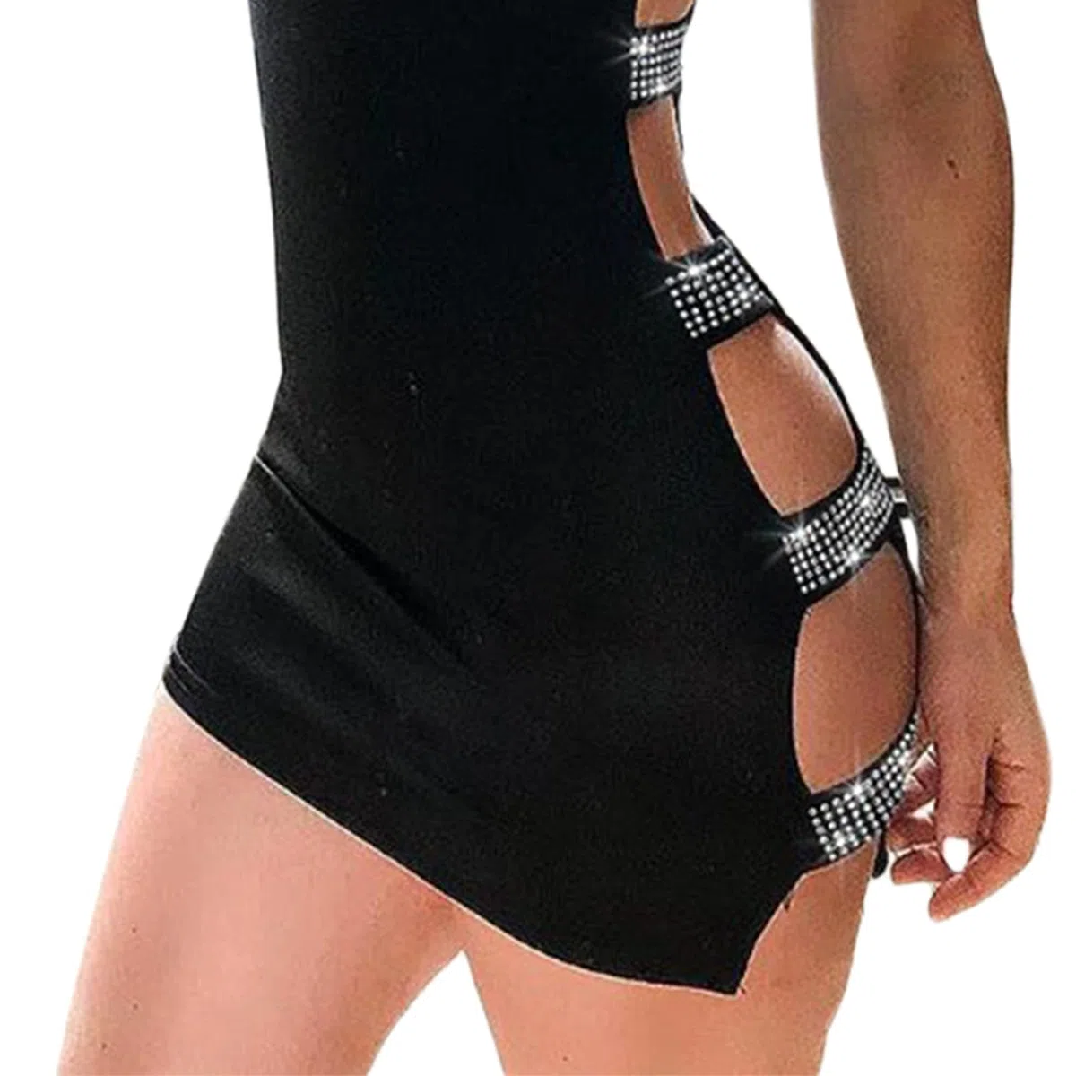 Vestido Corto Sexy sin Manga Mini Vestido Ajustado de Hombro Abierto Vestido Delgado de Verano para Mujer Vestido sin Tirantes para Fiesta Club Noche