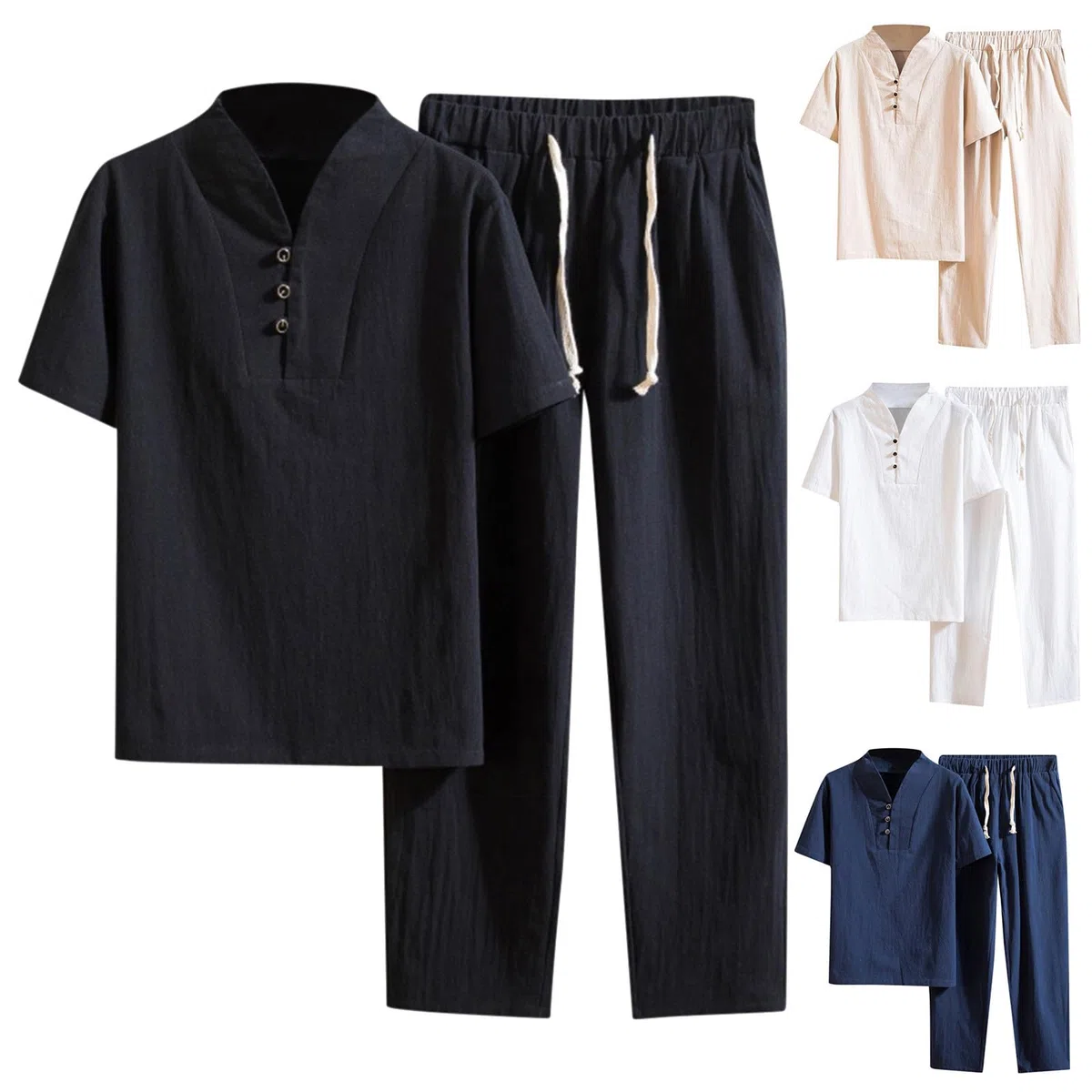 Chándal de dos piezas para hombre de algodón Tai Chi, uniforme de artes marciales, transpirable, manga corta, uniforme de meditación, uniforme de meditación, traje de Kung Fu chino, traje