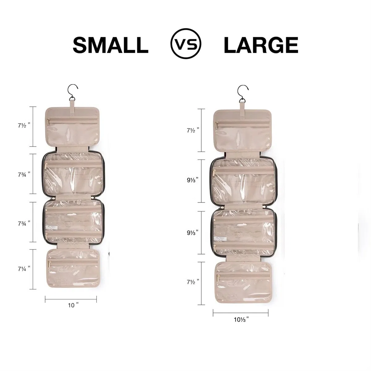 Neceser de Viaje para Mujer Neceser de Maquillaje con Gancho for Colgar, Neceser Resistente al Agua, Organizador Viaje for artículos tocador organizadores tamaño Completo(Yellow,M)