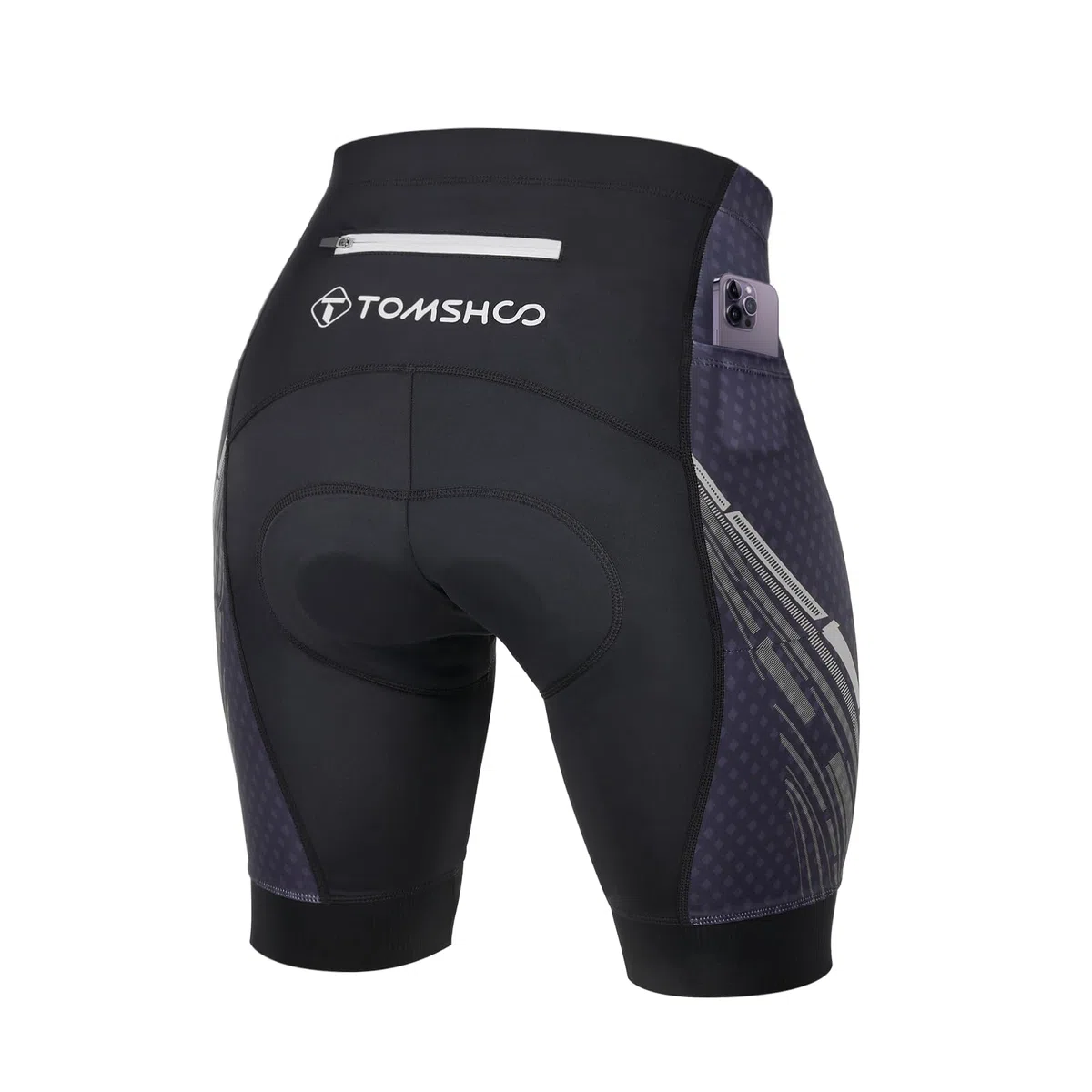 TOMSHOO Pantalones Cortos de Ciclismo para Hombre, Pantalones MTB Hombre 4D Acolchado con Bolsillos Laterales y Traseros, Transpirable Secado Rápido Culotte Ciclismo Bicicleta Corto Hombre