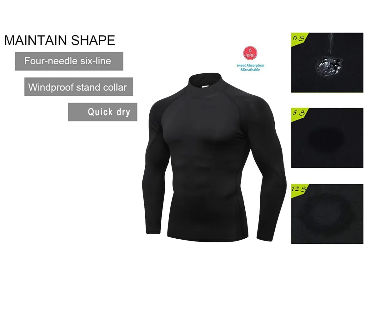 Camisas de compresión para hombre, manga larga, secado rápido, para entrenamiento, correr, deportes, capa base de compresión para hombre