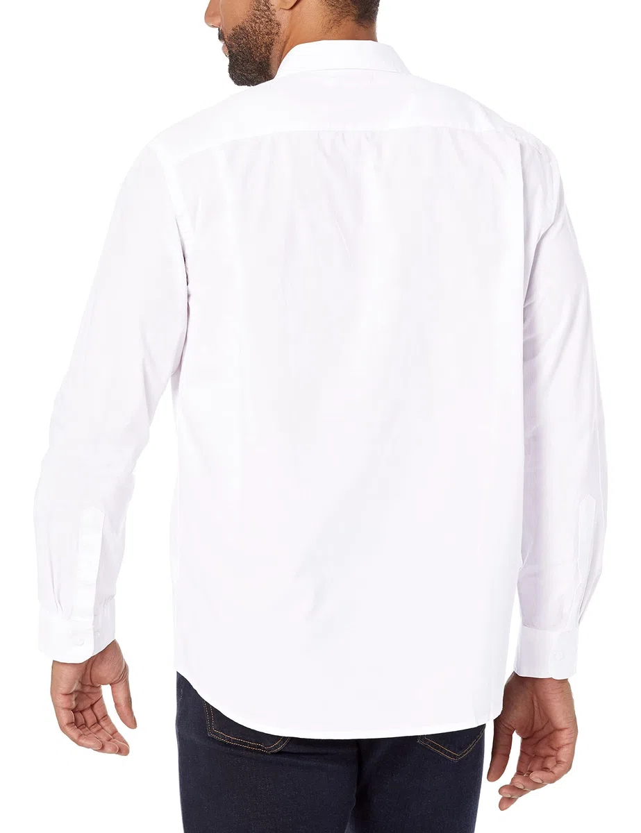 Amazon Essentials Hombre Camisa Informal de Popelina con Manga Larga y Corte Recto