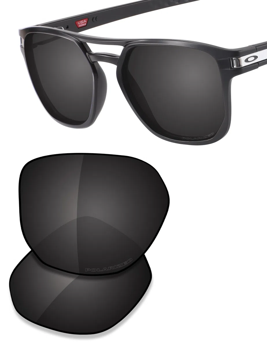 Saucer Lentes de repuesto premium para Oakley Latch Beta OO9436 Gafas de Sol de Alta Defensa - Negro Carbono Polarizado