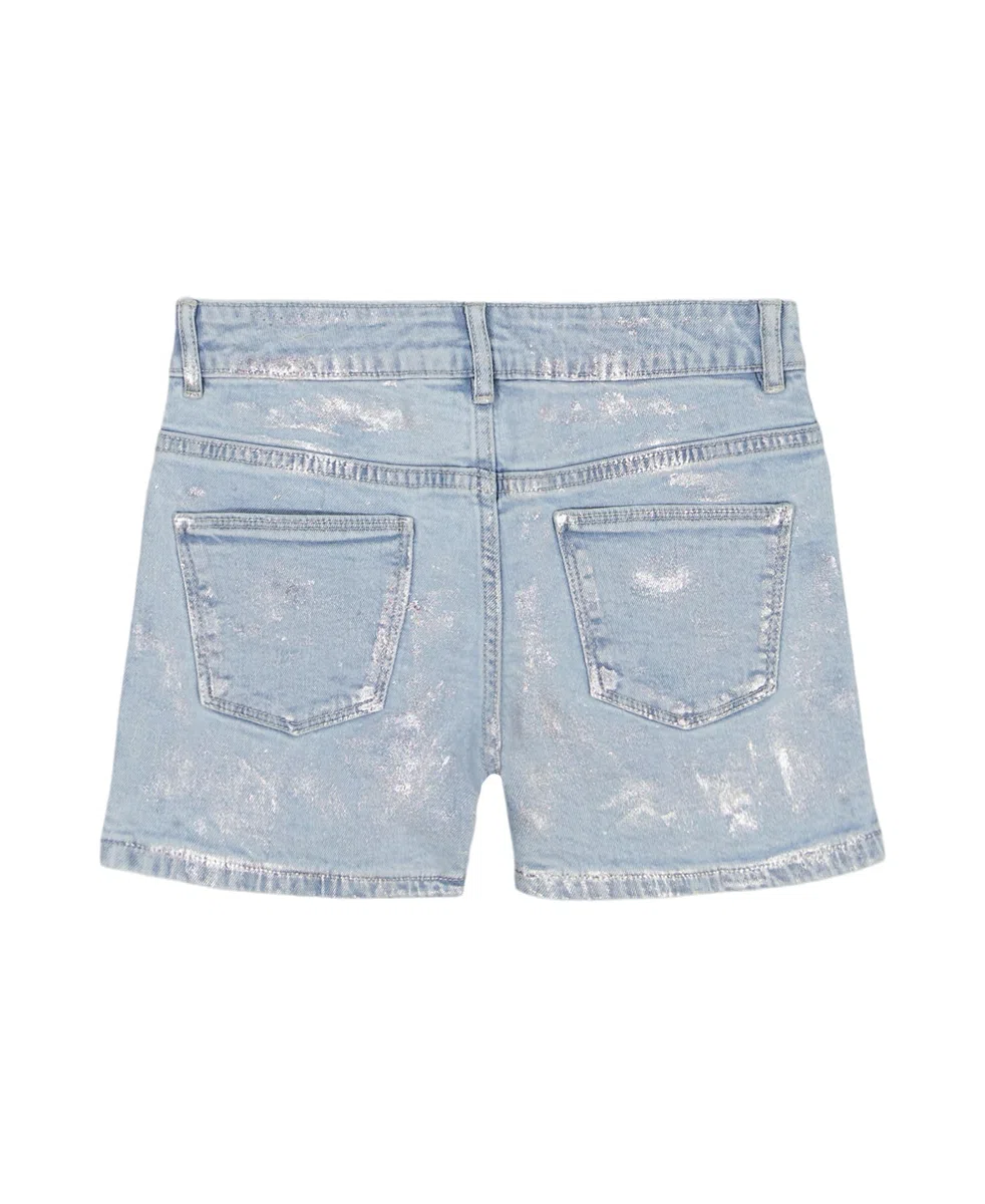 Calvin Klein Pantalones cortos de mezclilla elásticos para niña