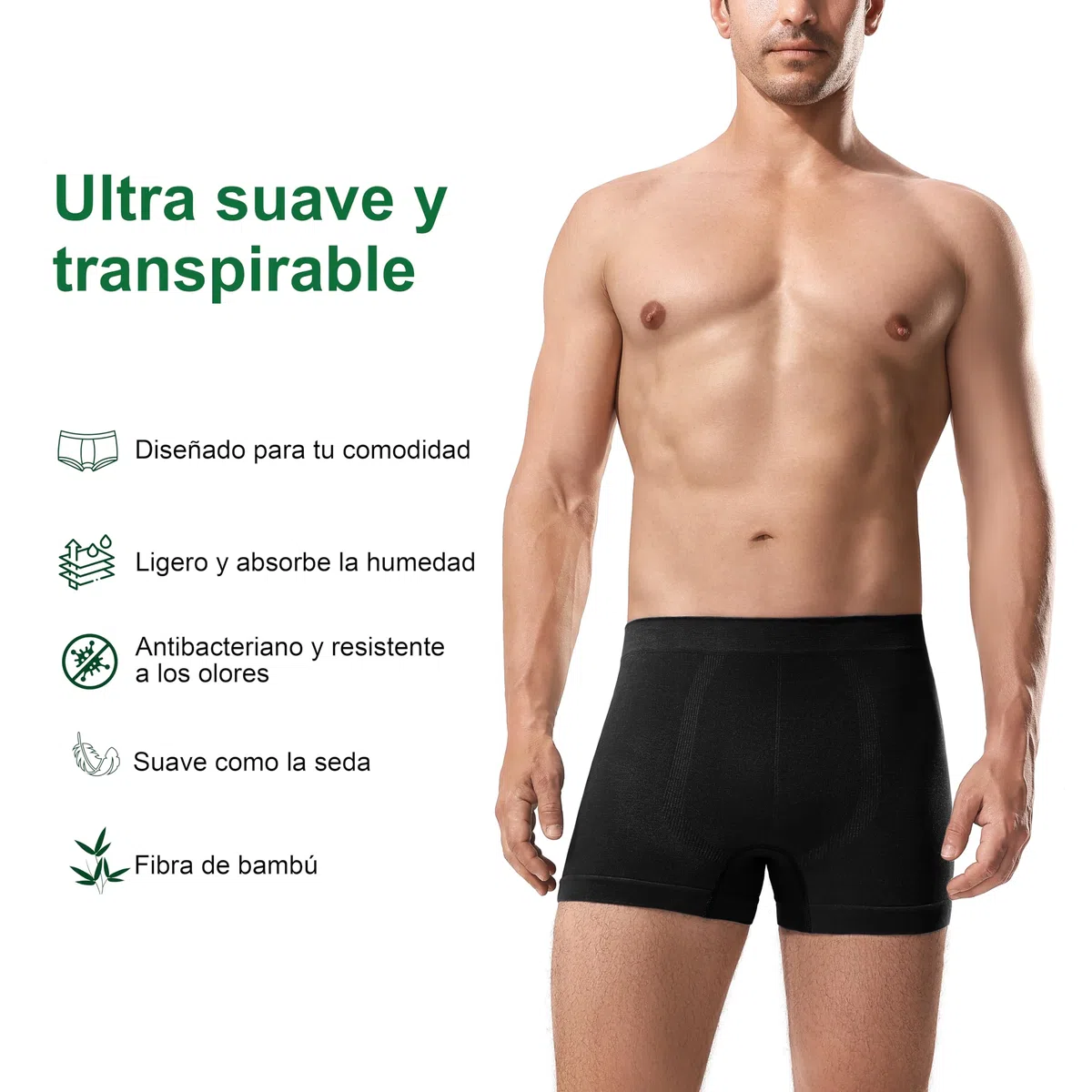 Channo Calzoncillos de Bambú para Hombre Sin Costuras: Material Natural Fresco y Suave para una Comodidad Duradera