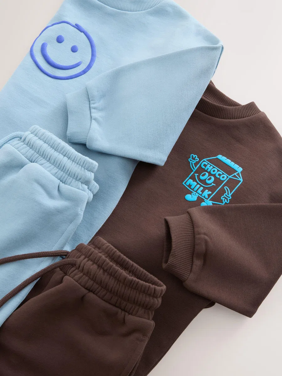 NEXT Niños Pack de 2 conjuntos de sudadera y pantalones de chándal
