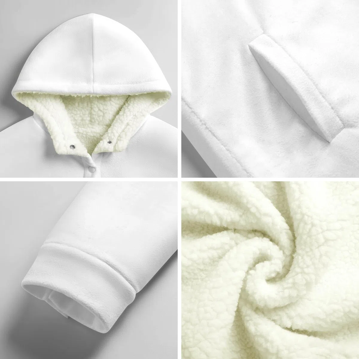Sudadera Invierno con Capucha de Forro Polar Mujer Elefante, Rinoceronte, Jirafa Cálido Hoodies a Manga Larga Felpa Sudadera con Bolsillos, Beige