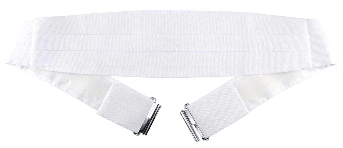 TigerTie - Faja para hombre de piqué en un solo estampado. Blanco Talla única