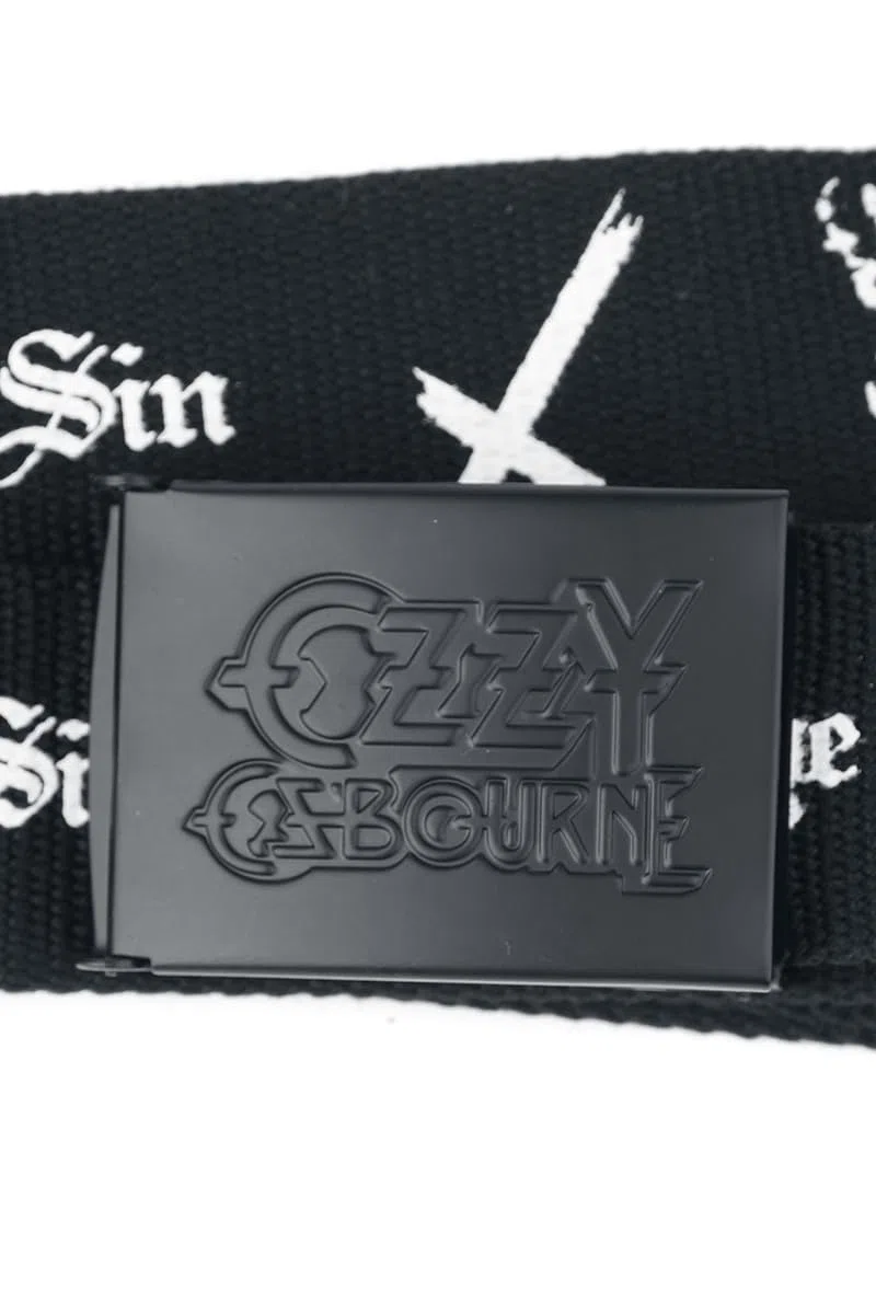 Ozzy Osbourne Logo Unisex Cinturón Negro 100% poliéster
