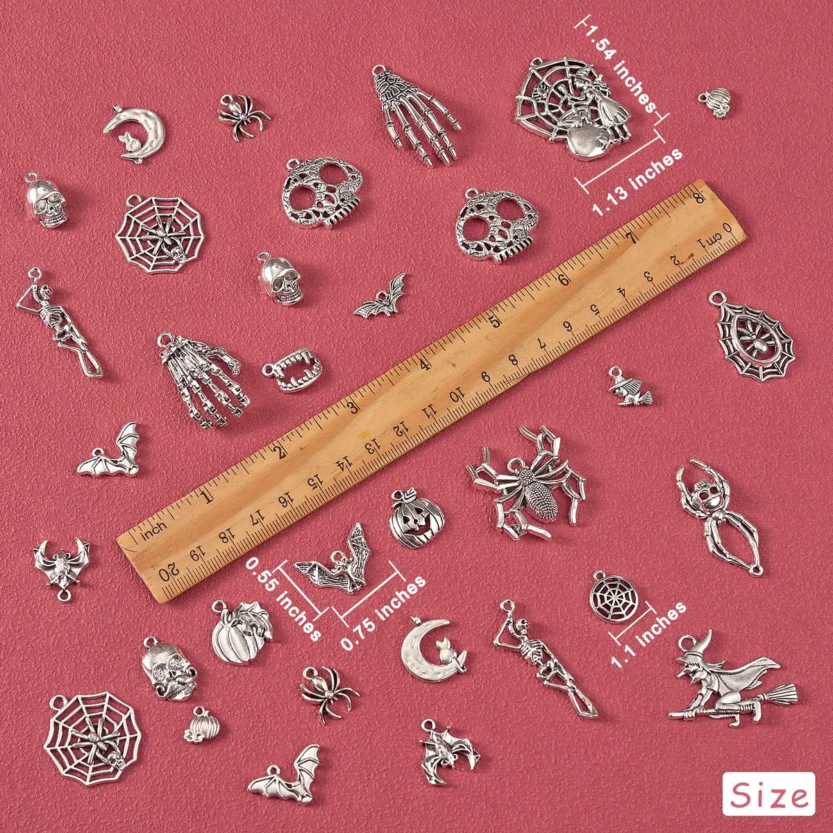 80 Piezas Esmalte Encanto Colgante para Halloween, Encantos de Aleación para Hacer y Fabricación de Joyas, Decoraciones