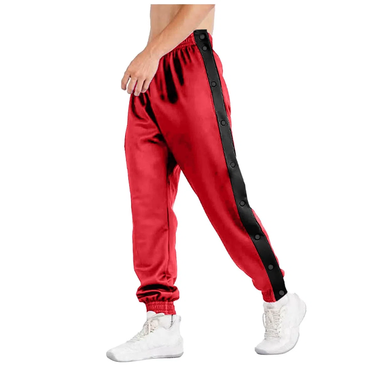 Generisch Pantalones de baloncesto holgados con botones laterales con puños elásticos