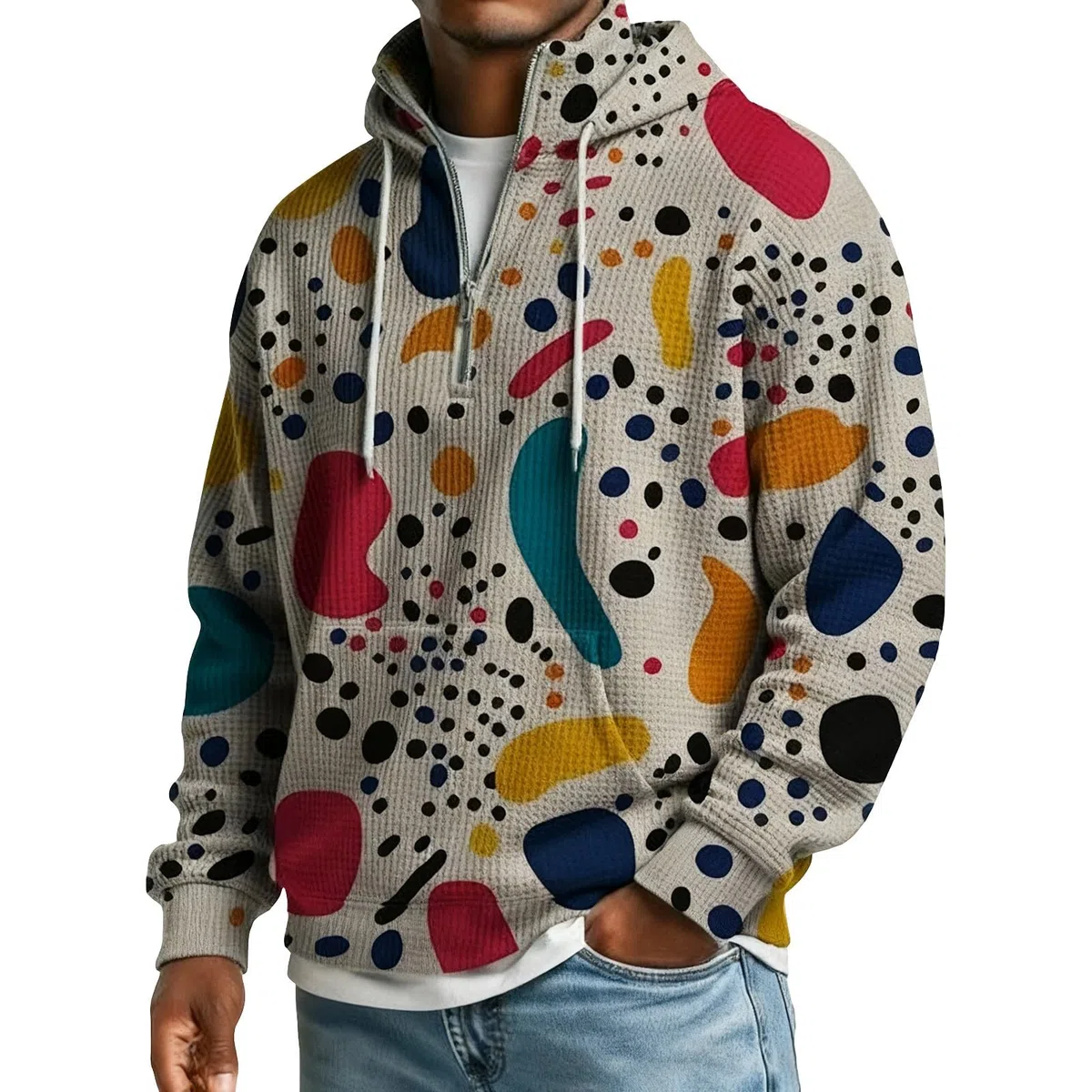 Sudaderas Hombres con Capucha Sudadera De Manga Larga Botones para Hombre, Estilo Casual Otoño E Invierno. Impermeable Hombre (Beige, XXXL) Chaqueta Ropa Gym Mujer Proteccion Solar