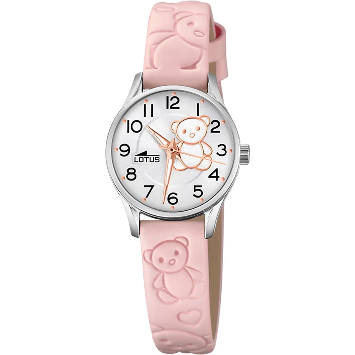 LOTUS Reloj Niña Analógico de Acero Inoxidable y Cuero Rosa | Movimiento de Cuarzo, Reloj Infantil, Cristal de Alta Resistencia, Clásico 18573/G, con Pulsera de Regalo, Junior Collection
