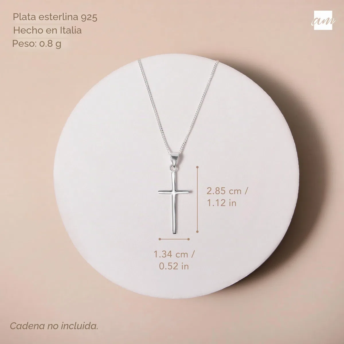 Amberta - Colgante Unisex de Plata de Ley 925