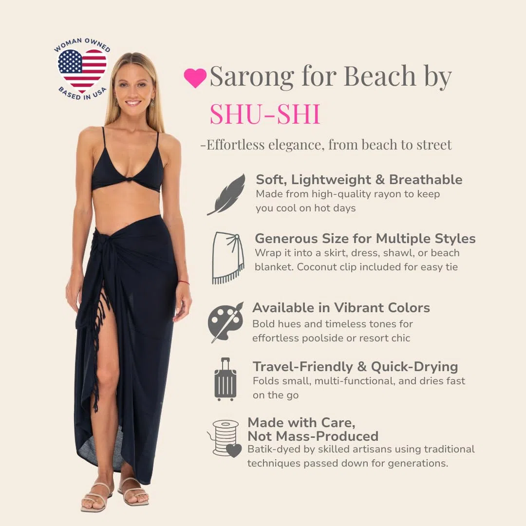 SHU-SHI - Pareo para Mujer - Diseño en Colores Lisos