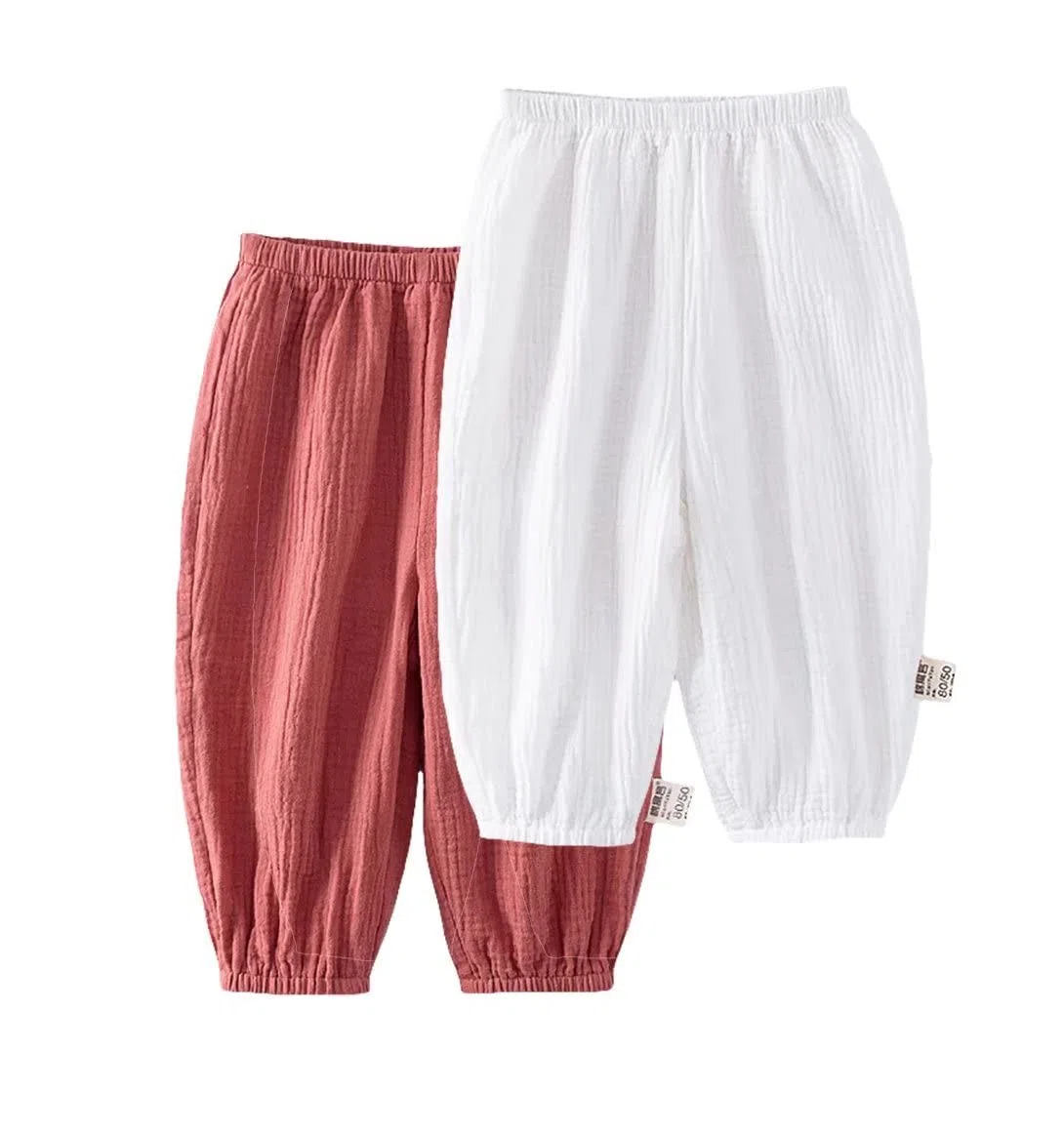 Pantalones largos ligeros para bebé, antimosquitos, algodón, pantalones climáticos, para niños y niñas, paquete de 2 unidades