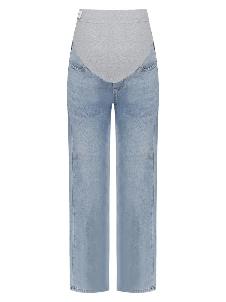 dPois Jeans De Moda para Embarazadas Pantalones De Cintura Ajustables Elásticos Pantalones Vaqueros Elásticos con Bolsillos
