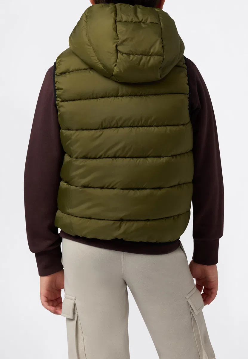 Champion Legacy Outdoor (220341) - Wr Light Nylon Cirè 35gr Small Script Logo High-neck Chaleco embotado Hombre